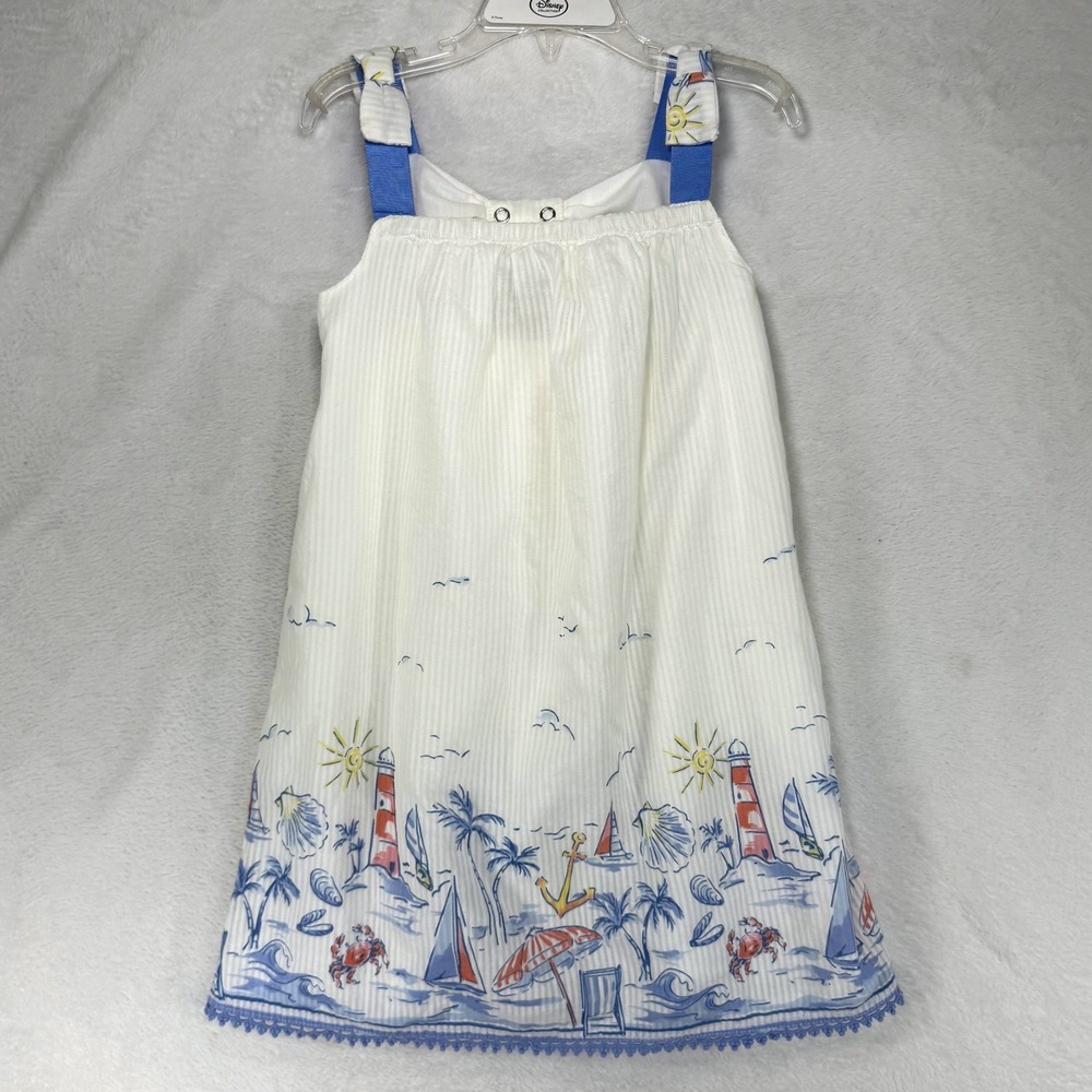 Cupcakes & Cashmere 5Y Nautical Lighthouse Seersucker Bow Back Dress Flower Girl